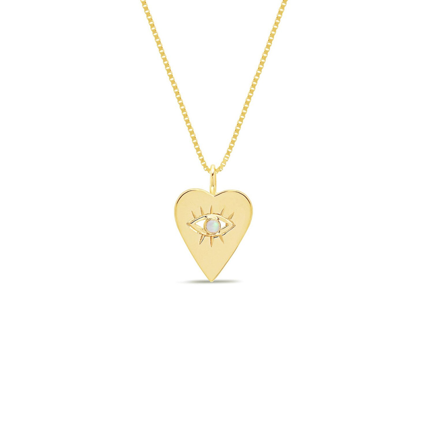 Heart evil eye necklace discount