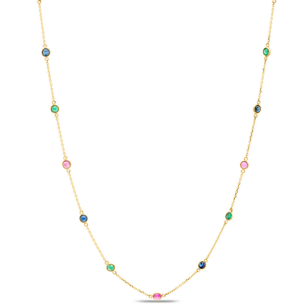 Emerald, Ruby & Sapphire Necklace