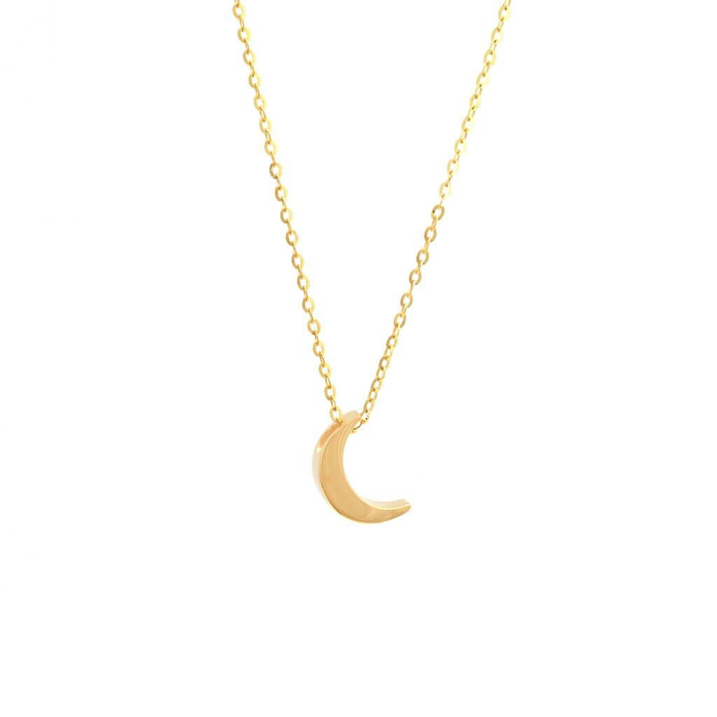 14k Yellow Gold Moon Necklace