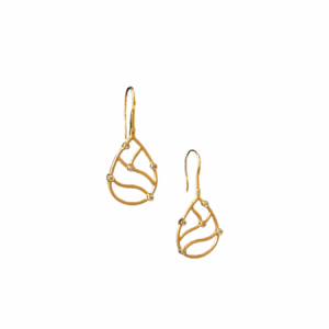 Open Teardrop & Bezel Diamond Earrings