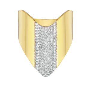 The Pave Chevron Cigar Band in Yellow Gold