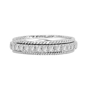 Diamond Eternity with Twist Border Ring 18k White Gold