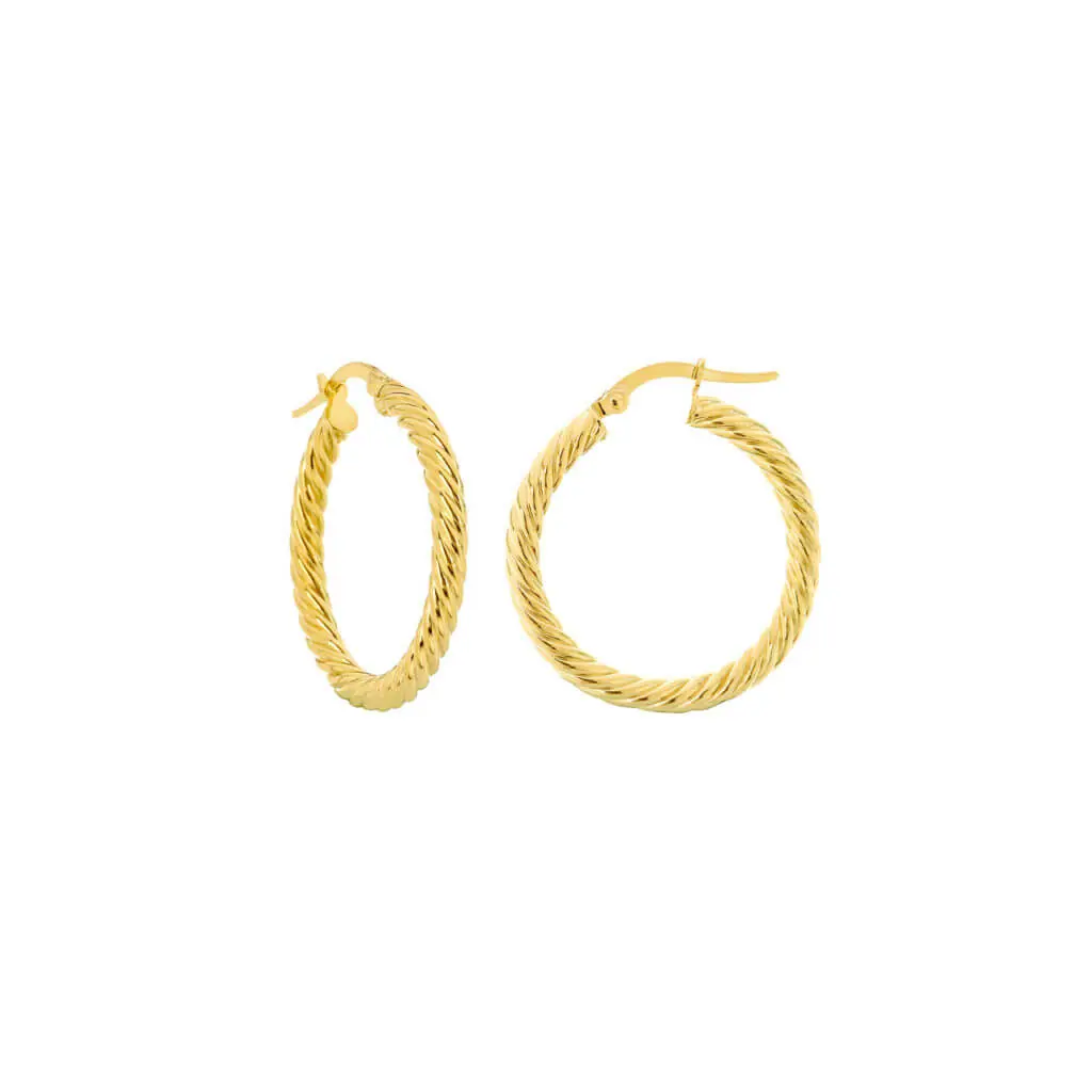 The Moondance Collection Yellow Gold Rope Twist Hoops