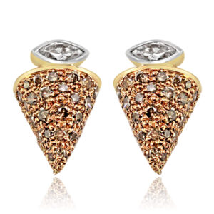 Vivaan Brown Diamond Cone Studs