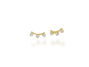 3 Diamond Curve Studs by Rachel Reid at Moondance Jewelry Gallery