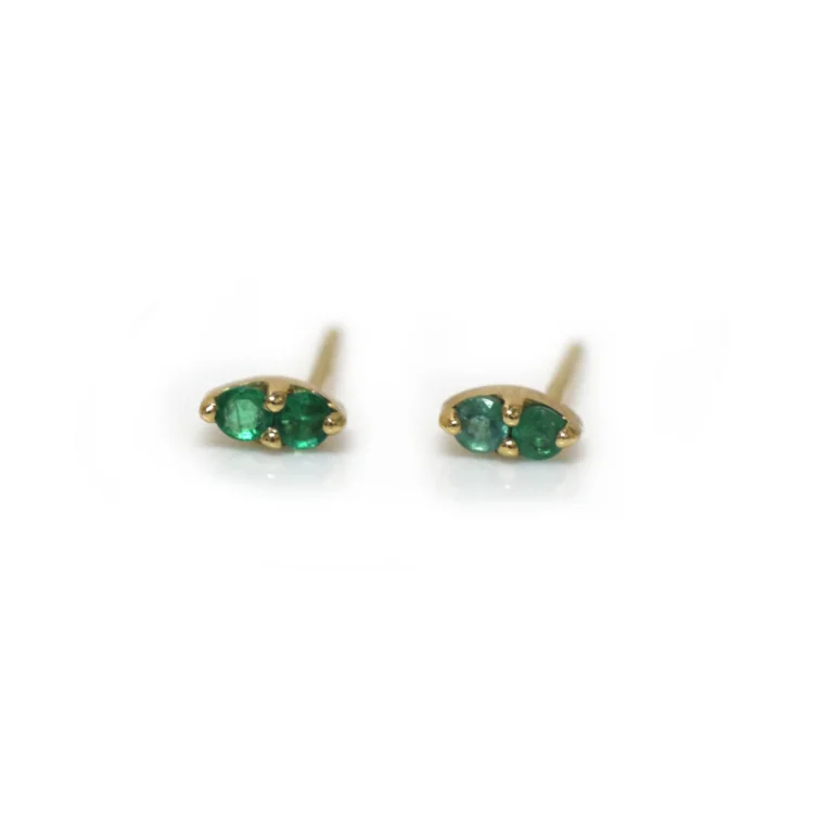 Emerald Pavillion Studs by La Kaiser at Moondance Jewelry Gallery