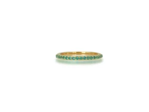 Pave Emerald Half Eternity Band by Rachel Reid at Moondance Jewelry Gallery