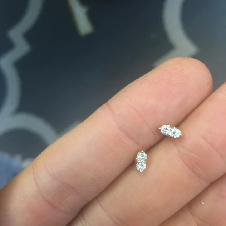 Diamond Pavillion Studs by La Kaiser at Moondance Jewelry Gallery