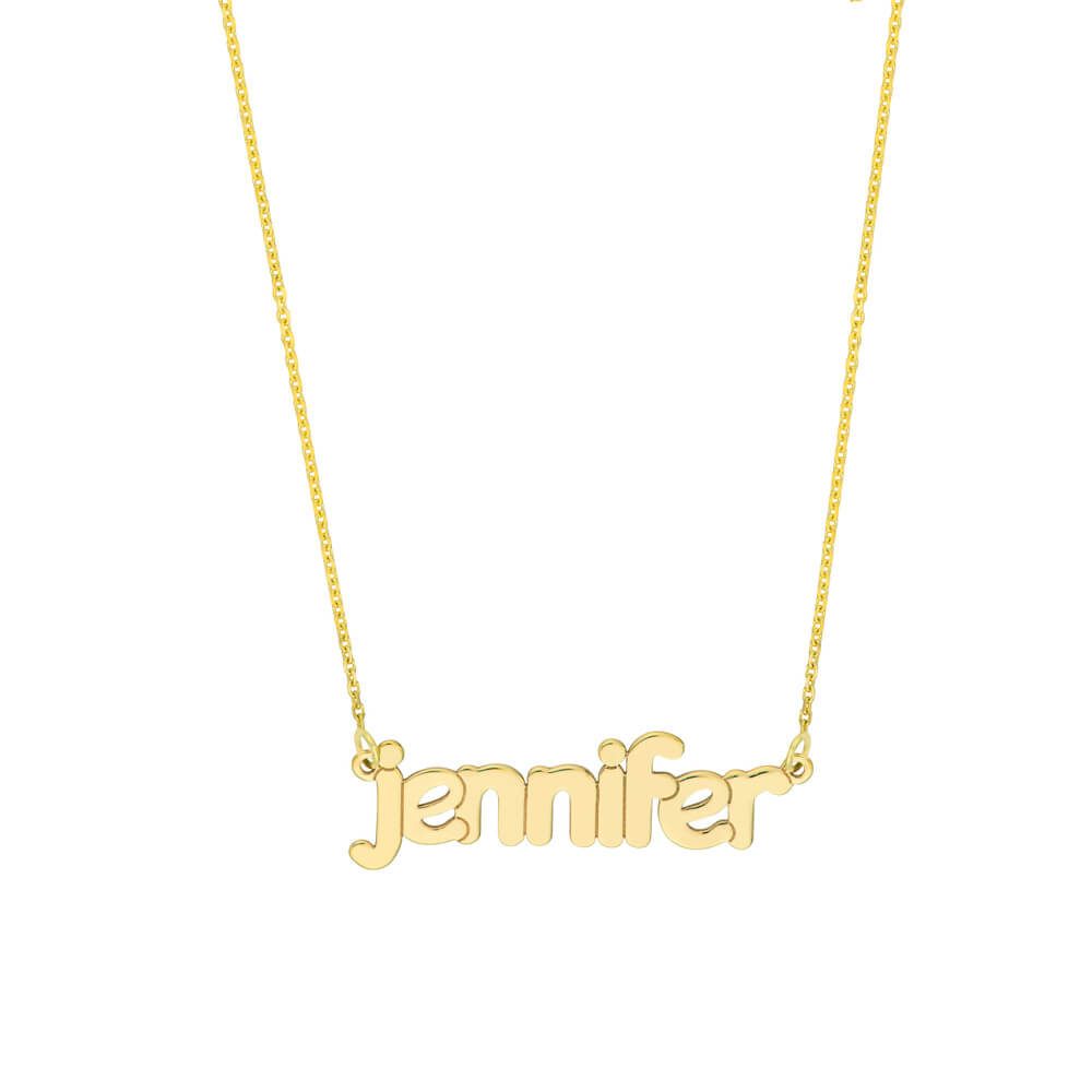 Script Bubble Nameplate Necklace main image 1