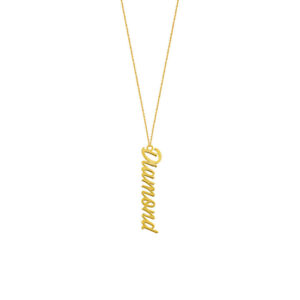 Vertical Script Font Necklace