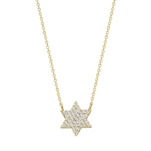 Pave Diamond Star of David Necklace