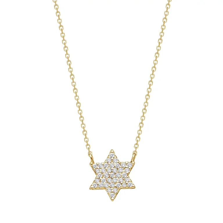 Pave Diamond Star of David Necklace