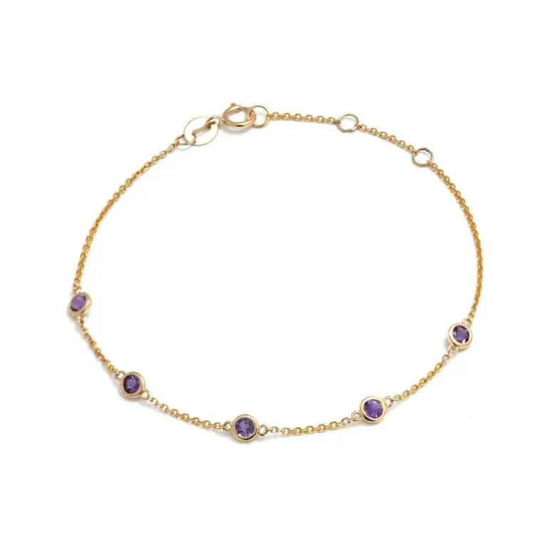 5 Bezel by the yard Amethyst Bracelet