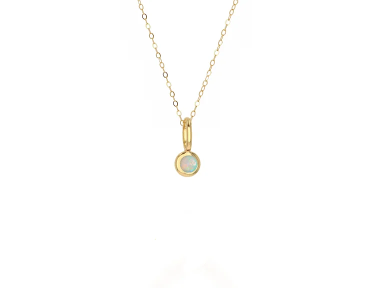 mini Opal Charm on necklace by Rachel Reid at Moondance Jewelry Gallery