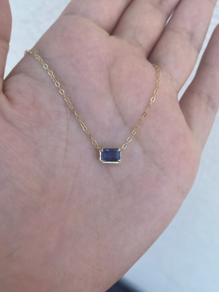 Leone Sapphire Necklace - one of the sapphire jewelry pieces available at Moondance Jewelry Gallery