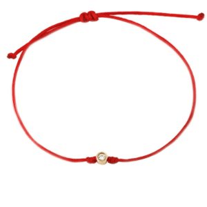 Diamond on Red Cord Bracelet