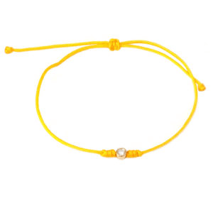 Diamond on Yellow Cord Bracelet