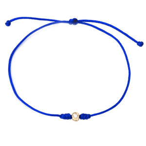 Diamond on Blue Cord Bracelet