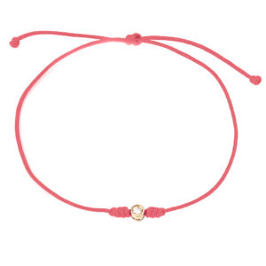 Diamond on Pink Cord Bracelet