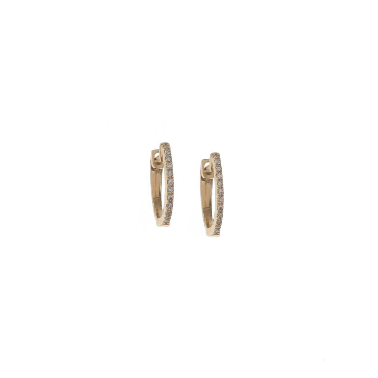 Yellow Gold Pave Huggies available at Moondance Jewelry Gallery