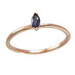 Single Blue Sapphire Marquis Ring