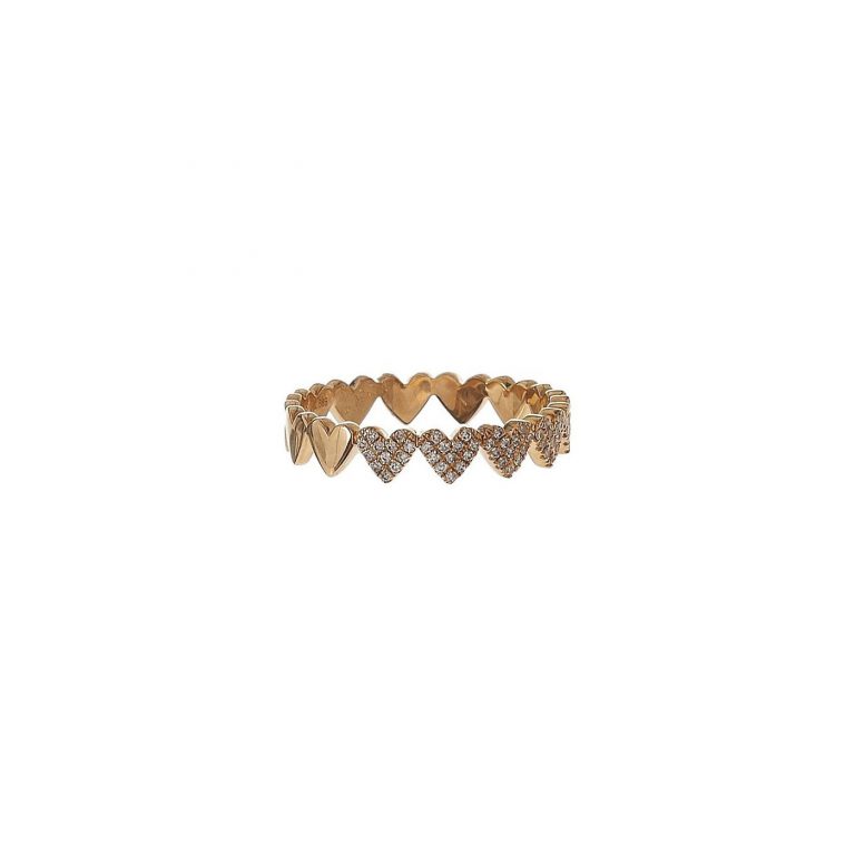 Pave Heart Eternity Band