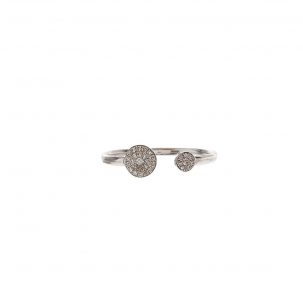 Pave Diamond Double Disc Ring