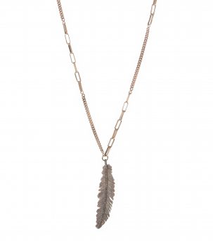 Champagne Diamond Feather Necklace