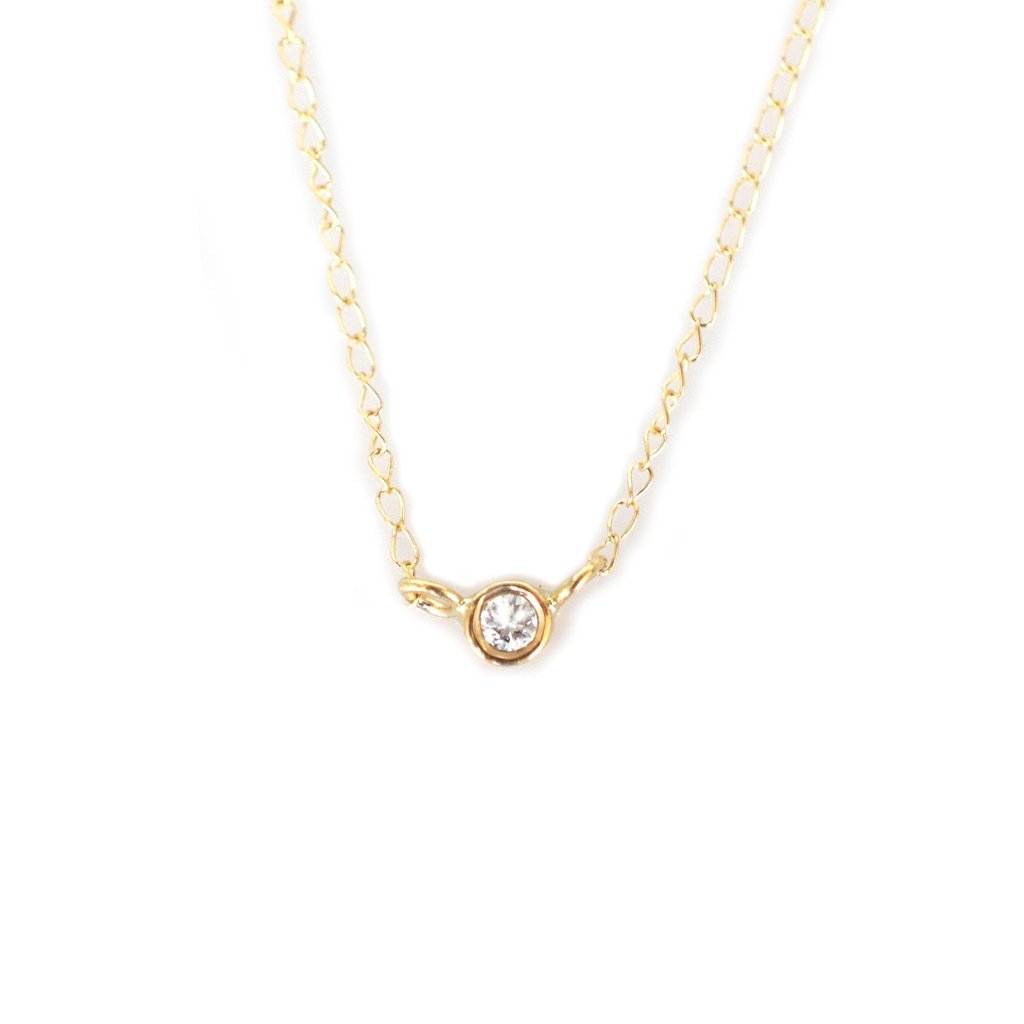 Mini Diamond Solo Pendant Necklace