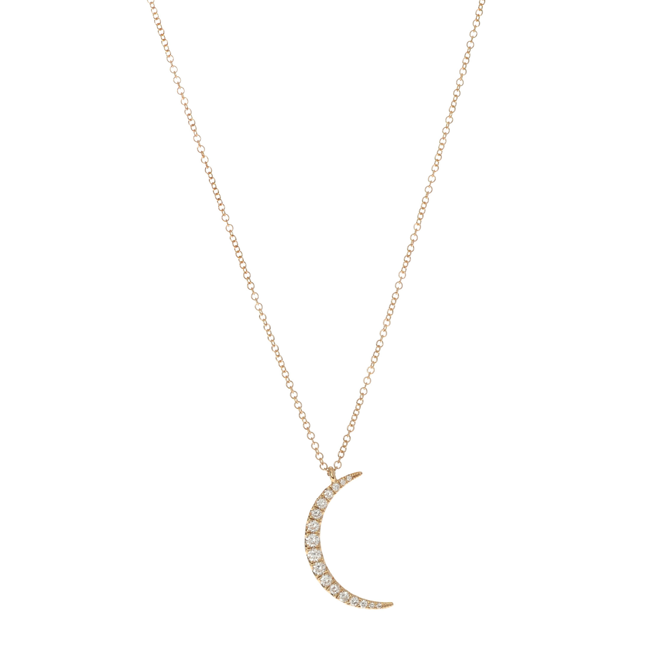 Diamond Crescent Moon Necklace - Moondance Jewelry Gallery