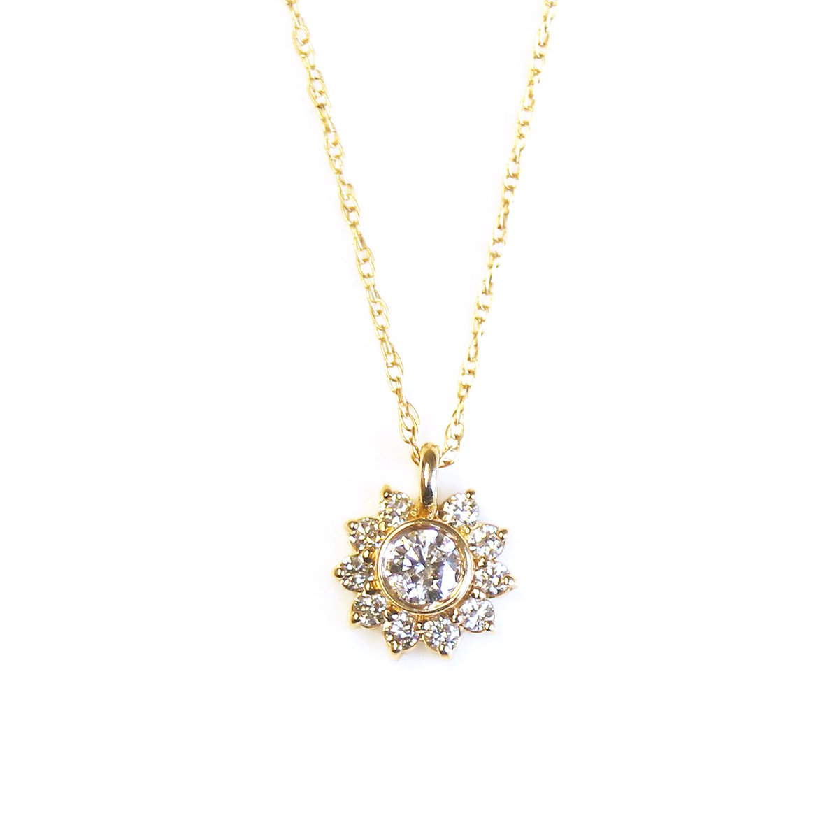 sunflower necklace diamond