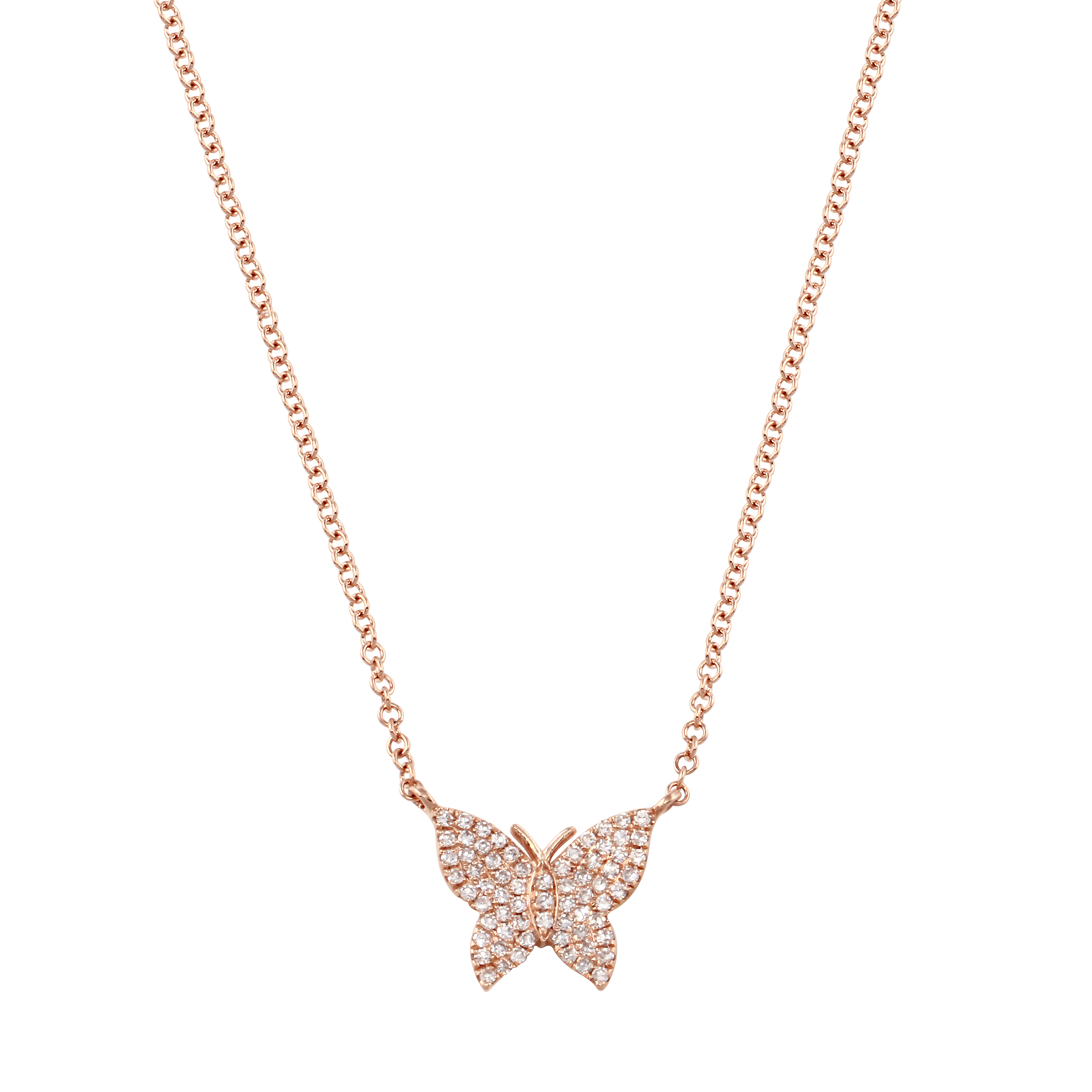 Pave Diamond Butterfly Necklace - Moondance Jewelry Gallery
