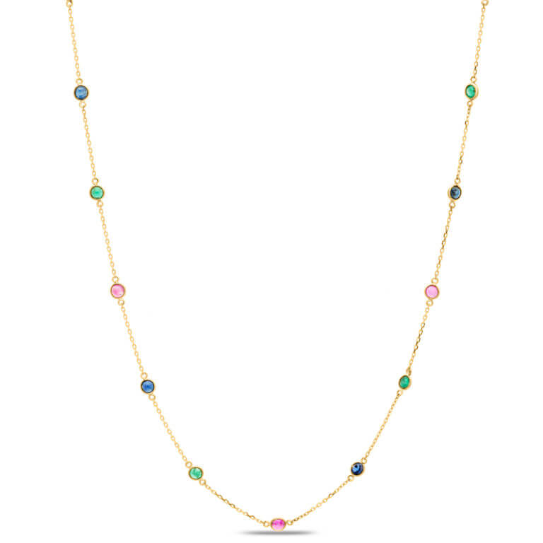 Emerald, Ruby & Sapphire Necklace