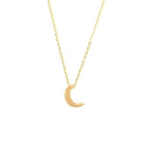 14k Yellow Gold Moon Necklace
