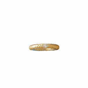 Marquis Diamond on Hammered Band Ring